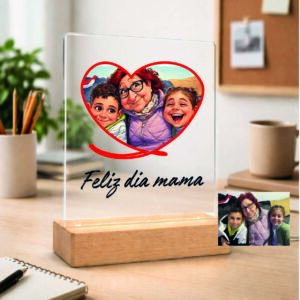 LAMPARA DE METACRILATO CORAZON + FOTO