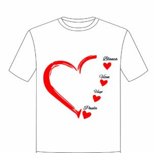 CAMISETAS CORAZON +NOMBRE